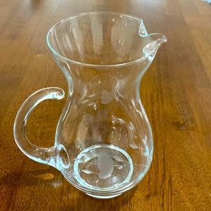 Vintage Princess House Heritage Small 20 oz Etched Clear Glass Pitcher